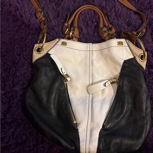 ORYANY Elegant Black and Cream Women's Shoulder Bag